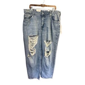 H&M Womans Baggy distressed Jeans Sz 16 NWT